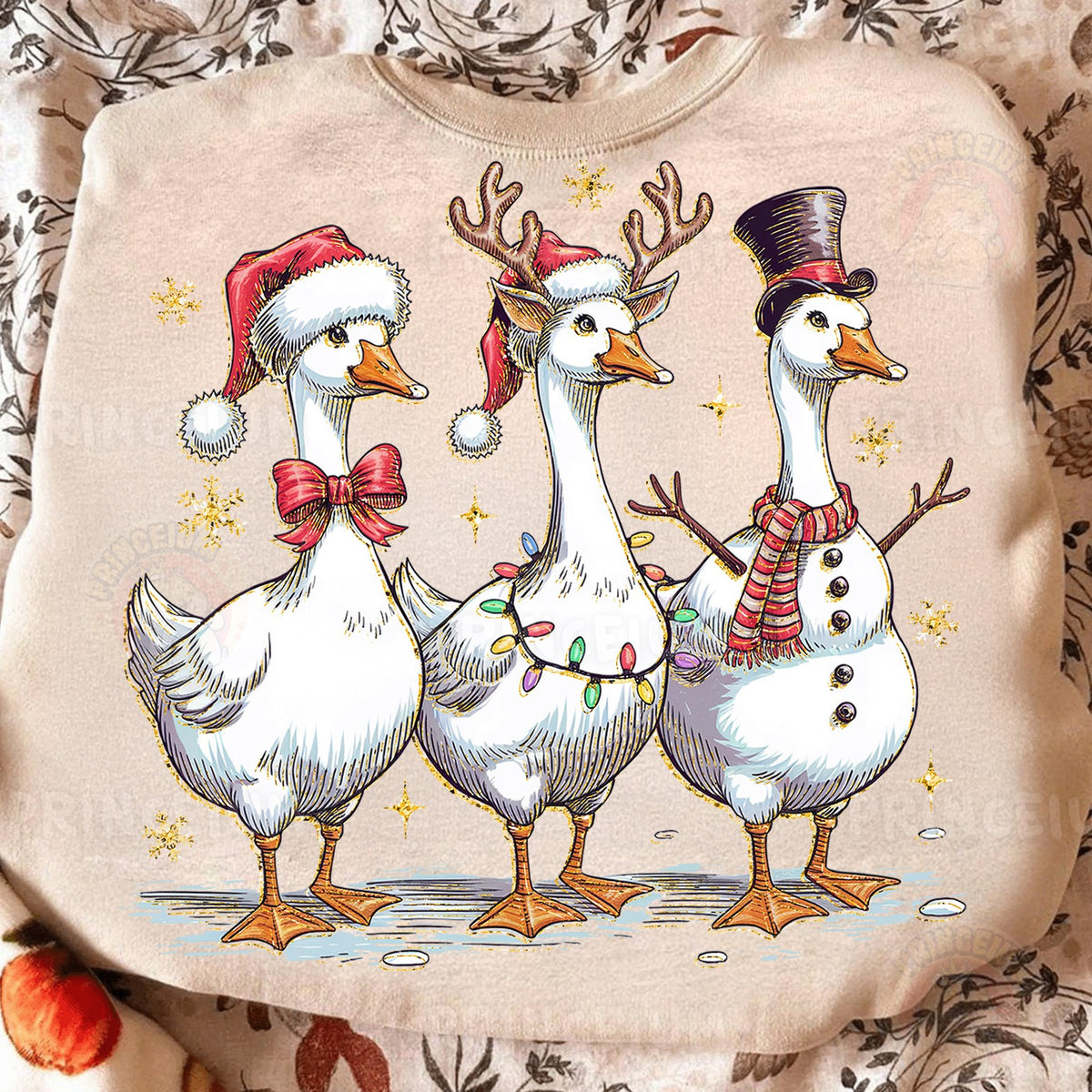 Christmas Geese Trio
