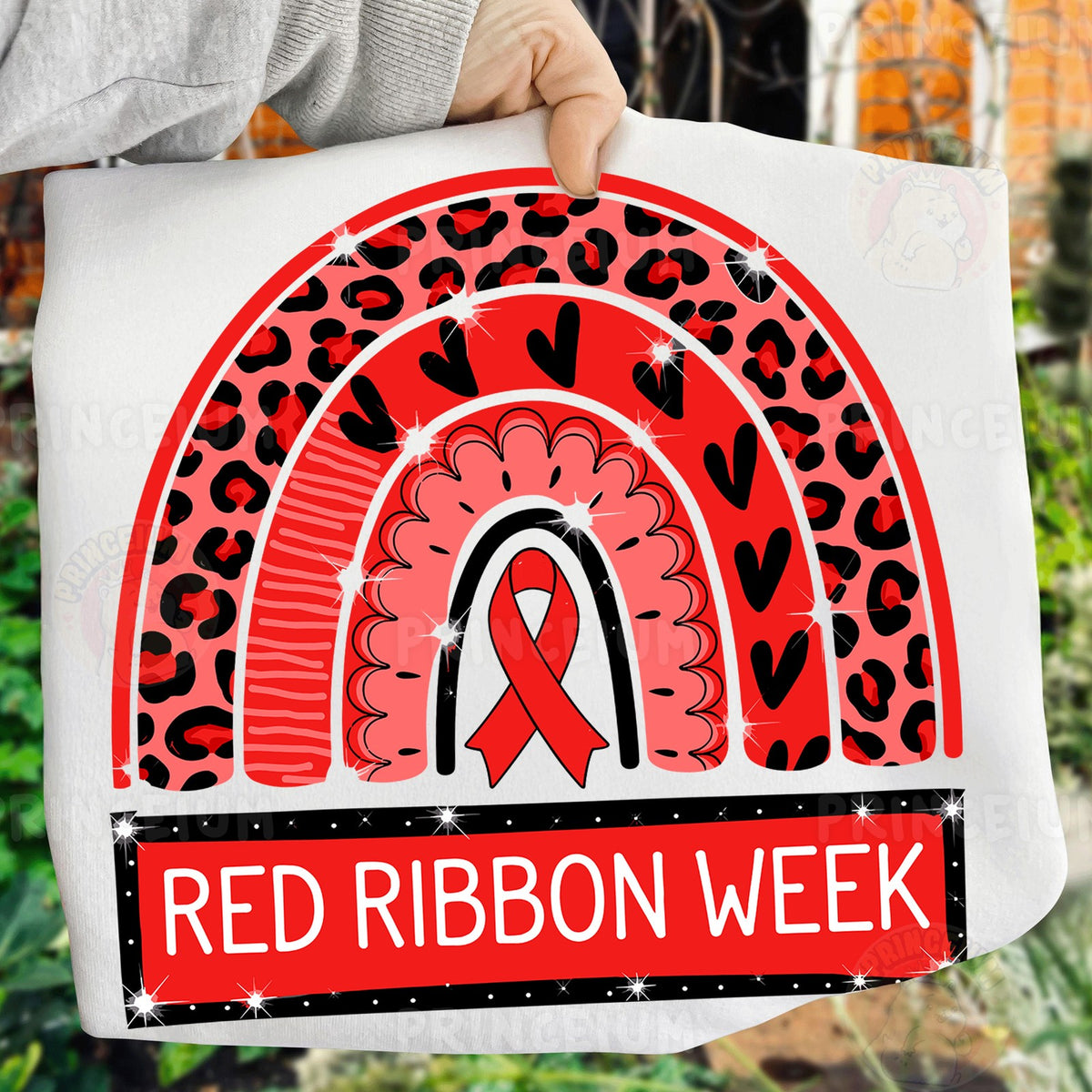 Red Ribbon Week Leopard Rainbow