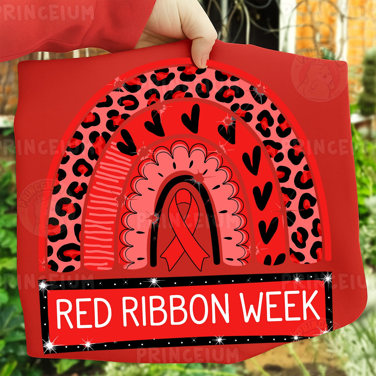 Red Ribbon Week Leopard Rainbow