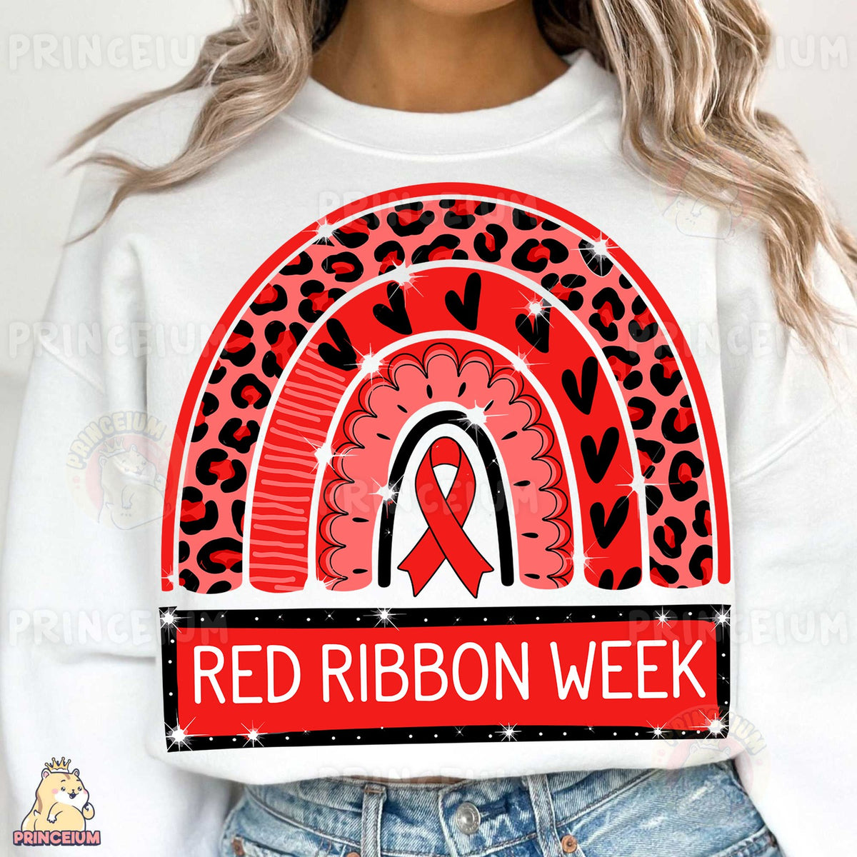 Red Ribbon Week Leopard Rainbow
