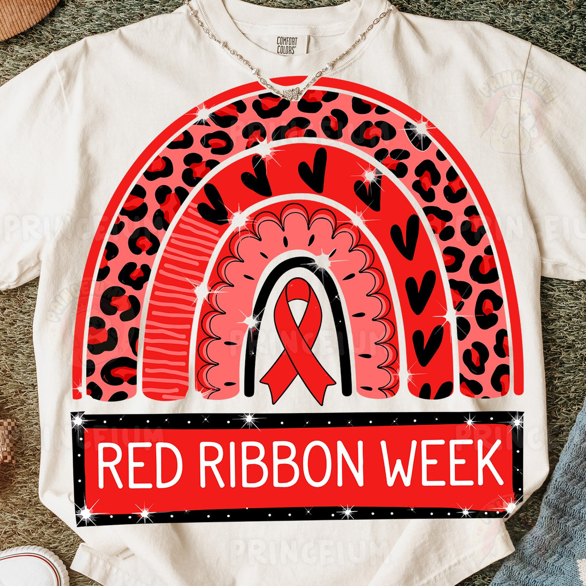 Red Ribbon Week Leopard Rainbow