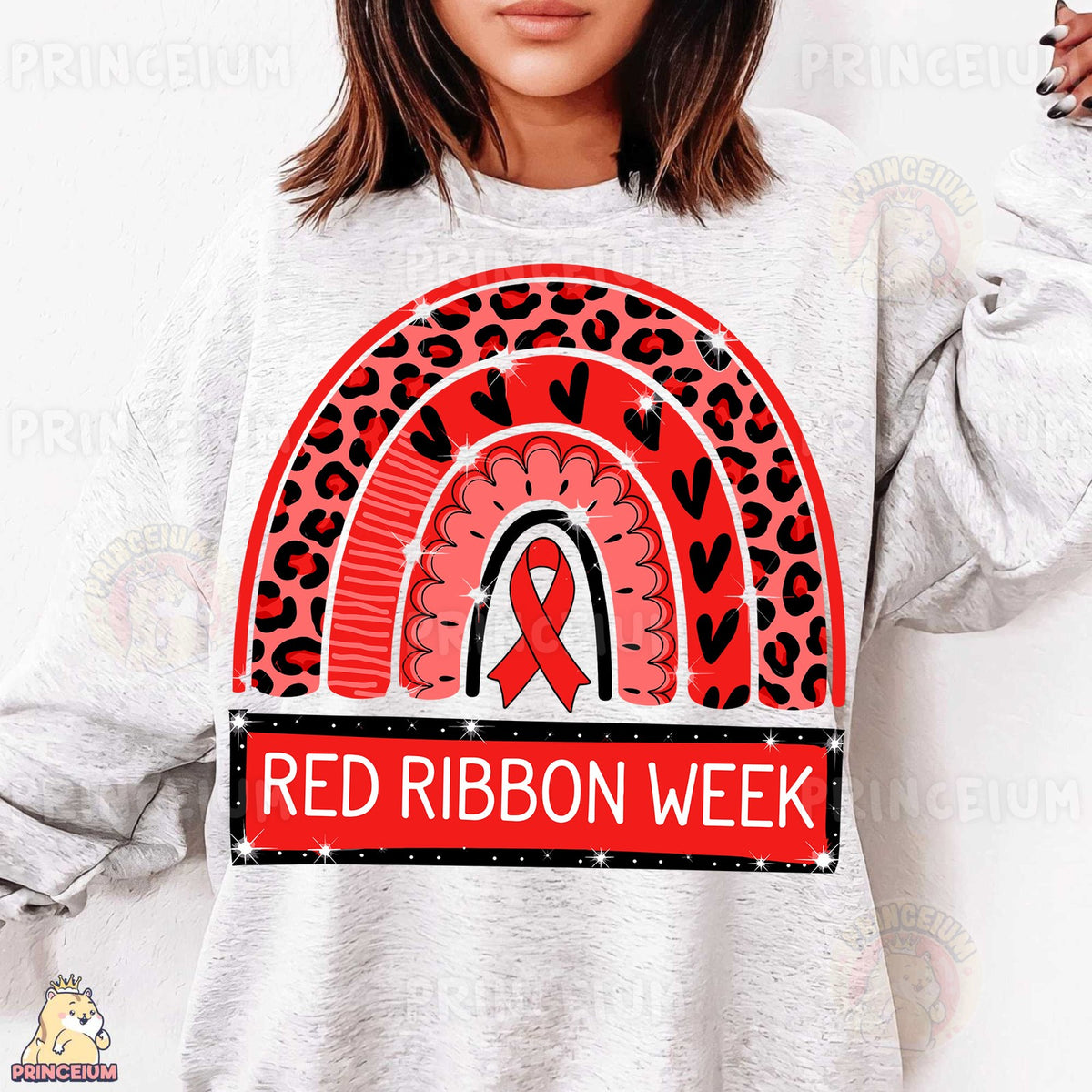 Red Ribbon Week Leopard Rainbow