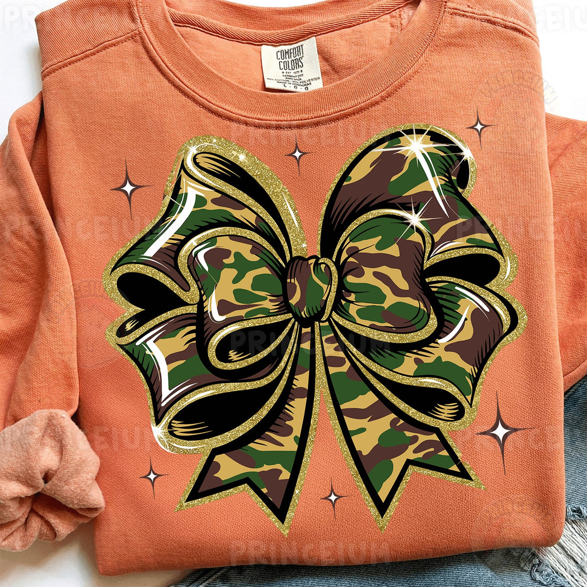 Camo Glitter Bow