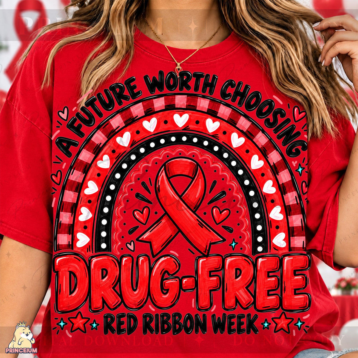 Drug-Free Red Ribbon Rainbow