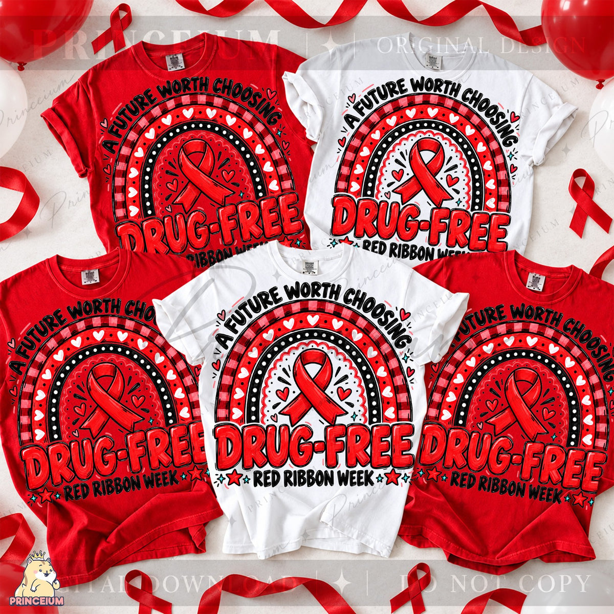 Drug-Free Red Ribbon Rainbow