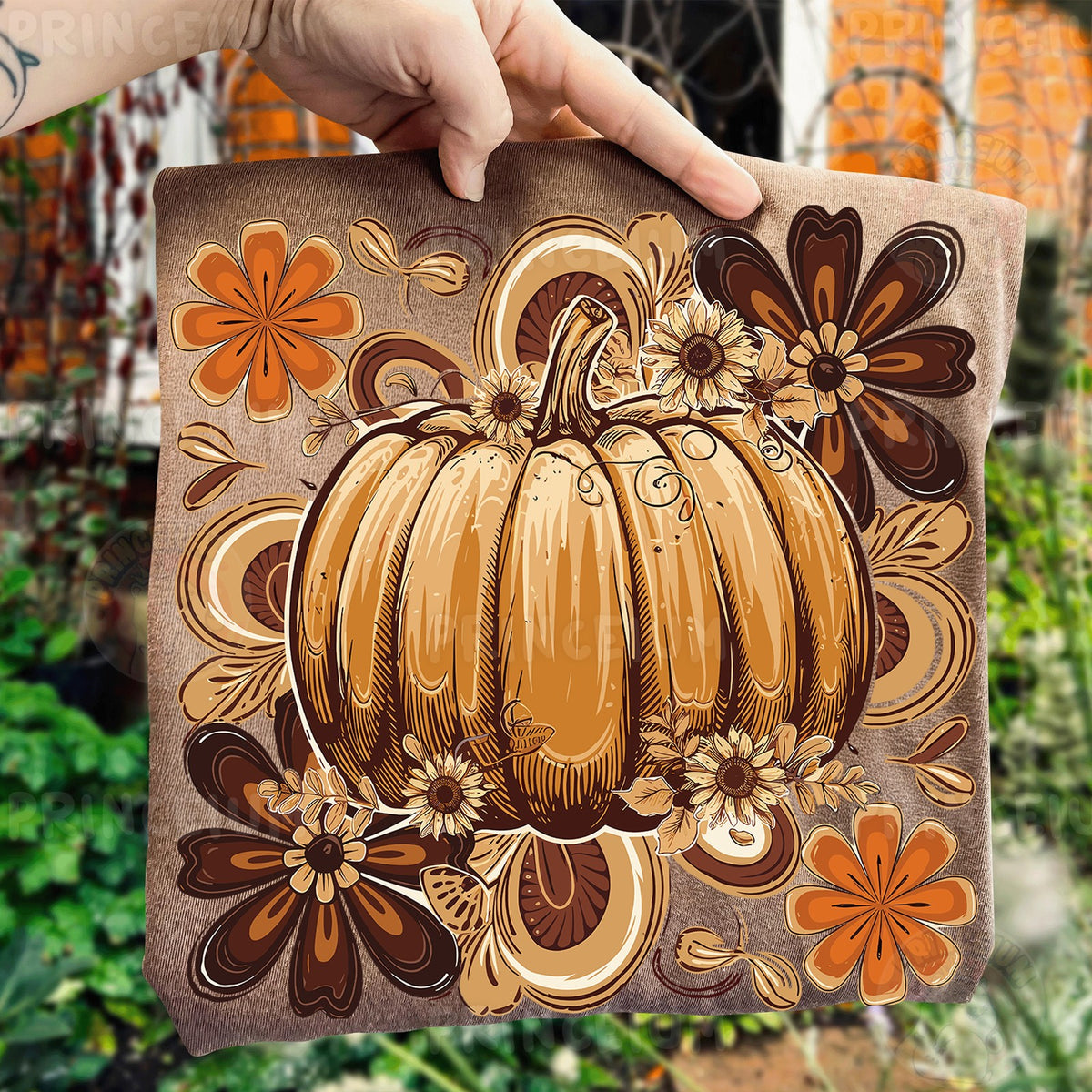 Retro Floral Pumpkin