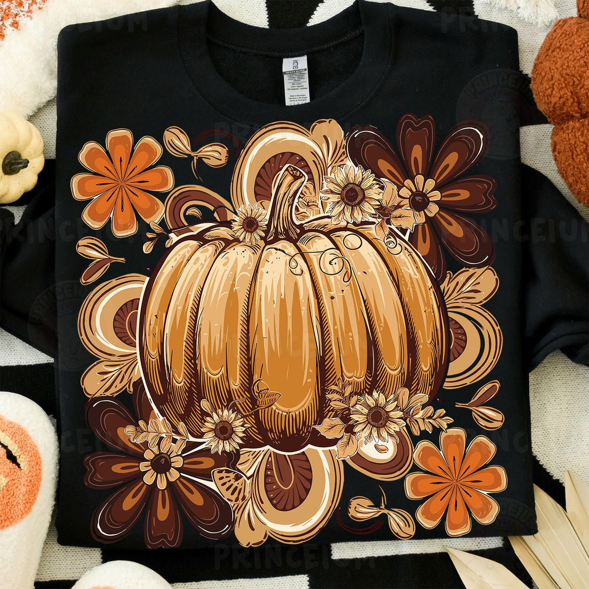 Retro Floral Pumpkin