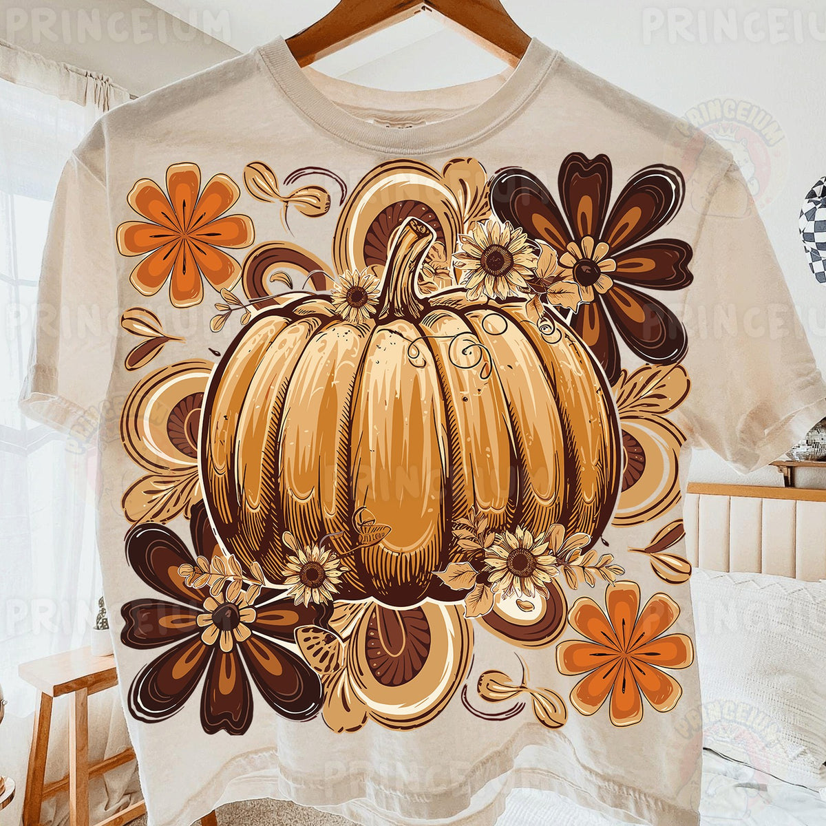 Retro Floral Pumpkin