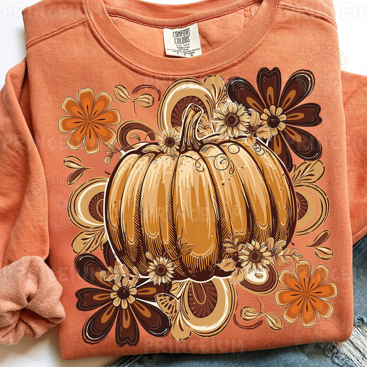 Retro Floral Pumpkin