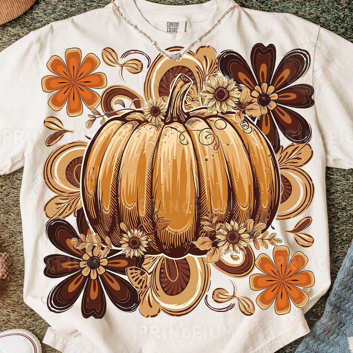 Retro Floral Pumpkin