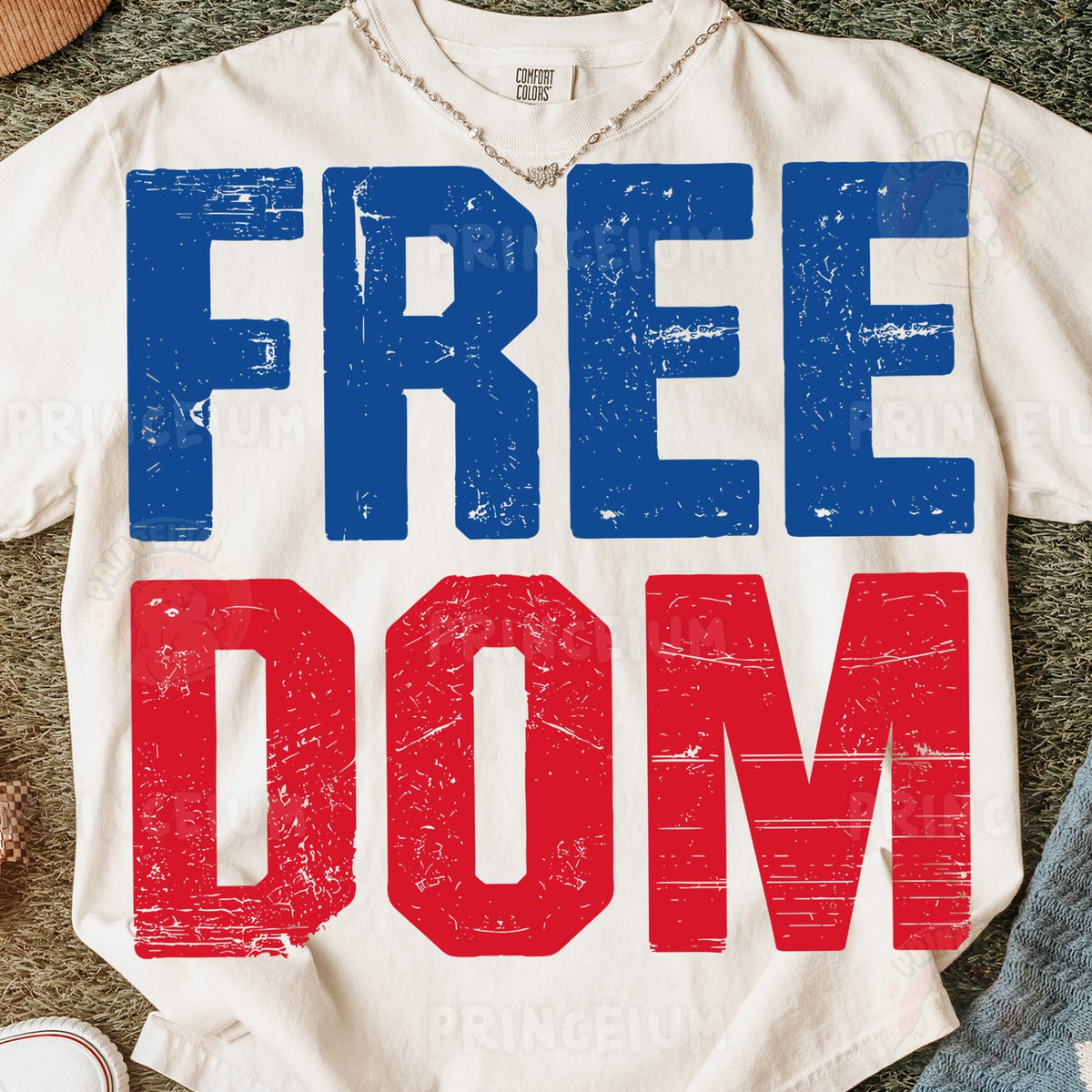 Distressed Freedom Red and Blue