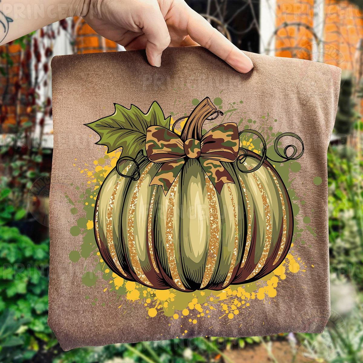 Camo Glitter Pumpkin
