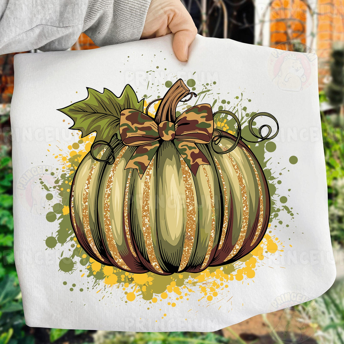 Camo Glitter Pumpkin