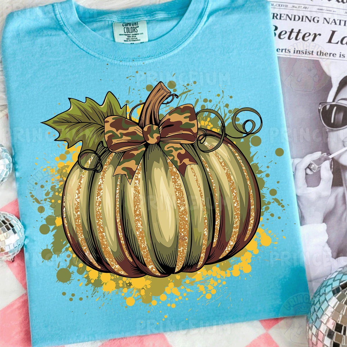 Camo Glitter Pumpkin