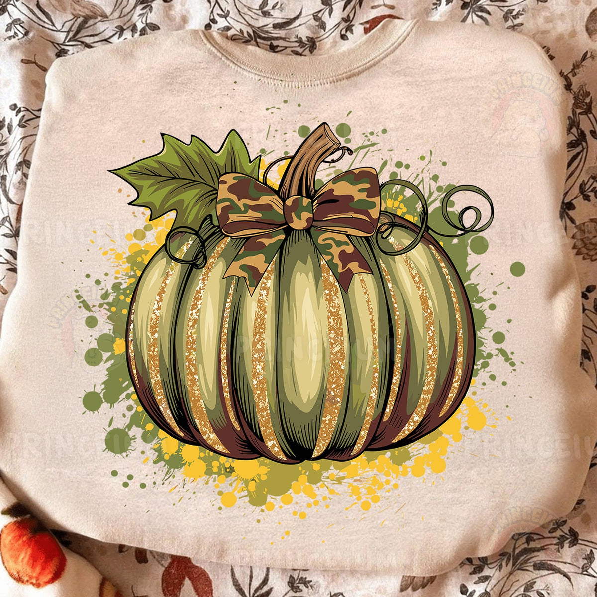 Camo Glitter Pumpkin