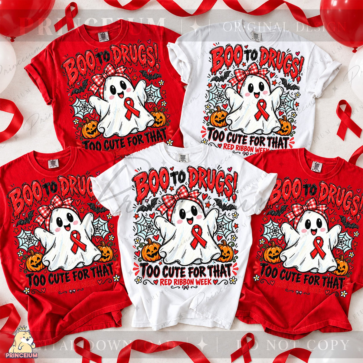 Boo to Drugs Ghost Red Ribbon