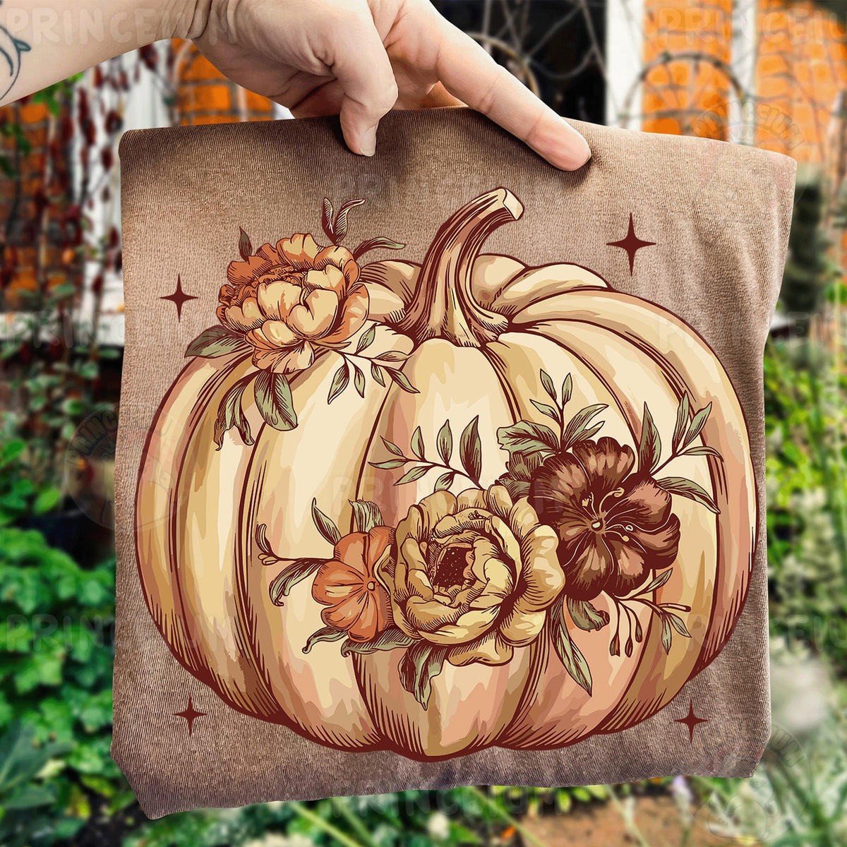 Vintage Floral Pumpkin