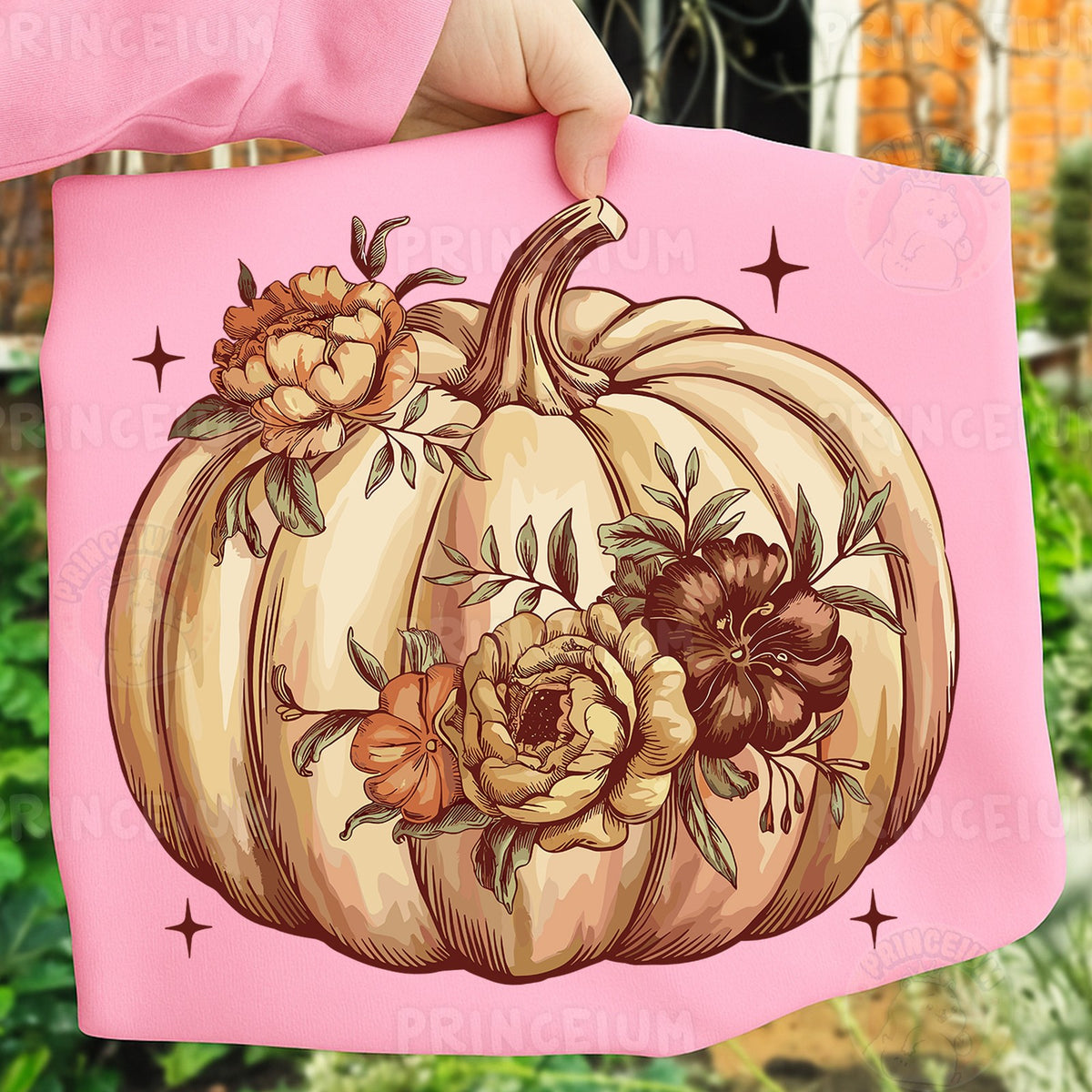 Vintage Floral Pumpkin