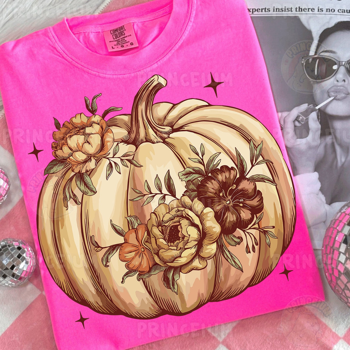 Vintage Floral Pumpkin