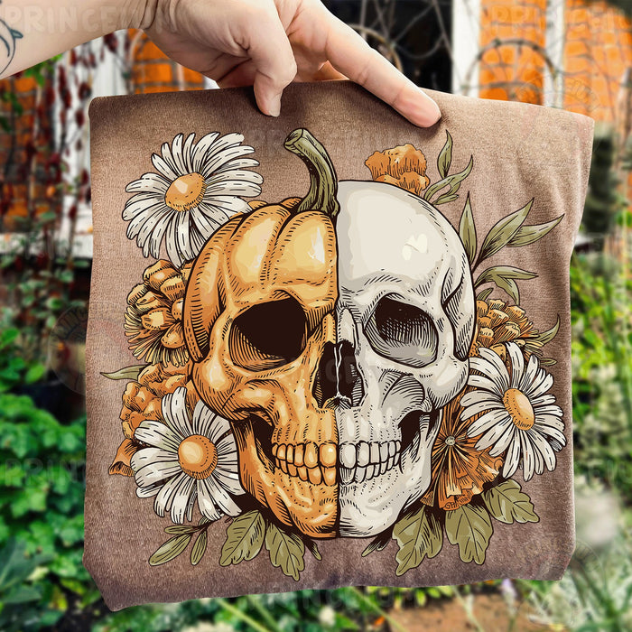 Floral Pumpkin Skull