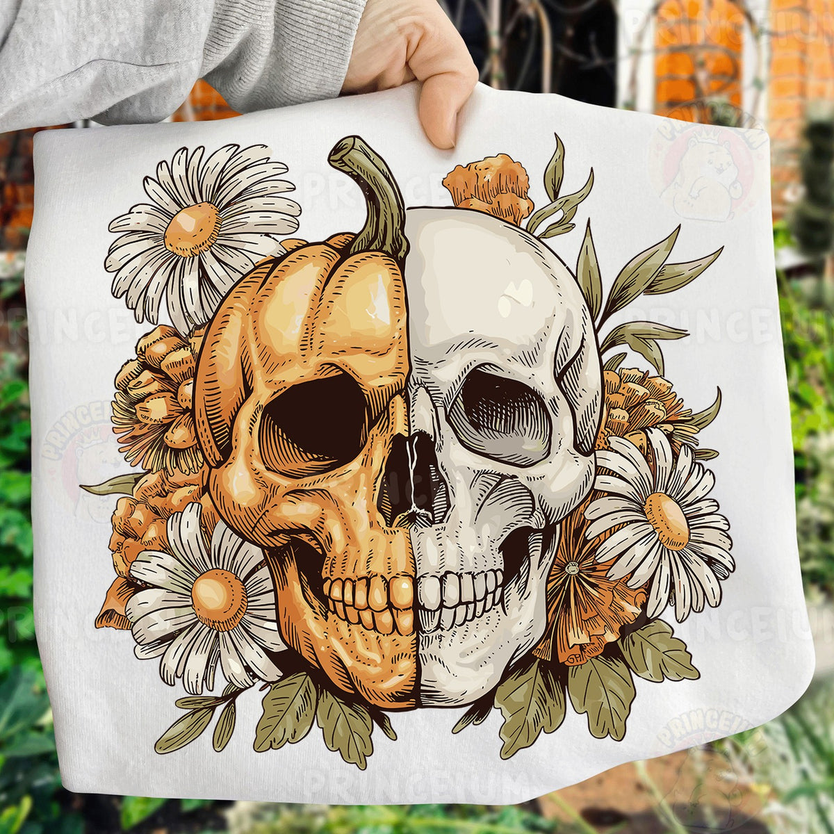 Floral Pumpkin Skull