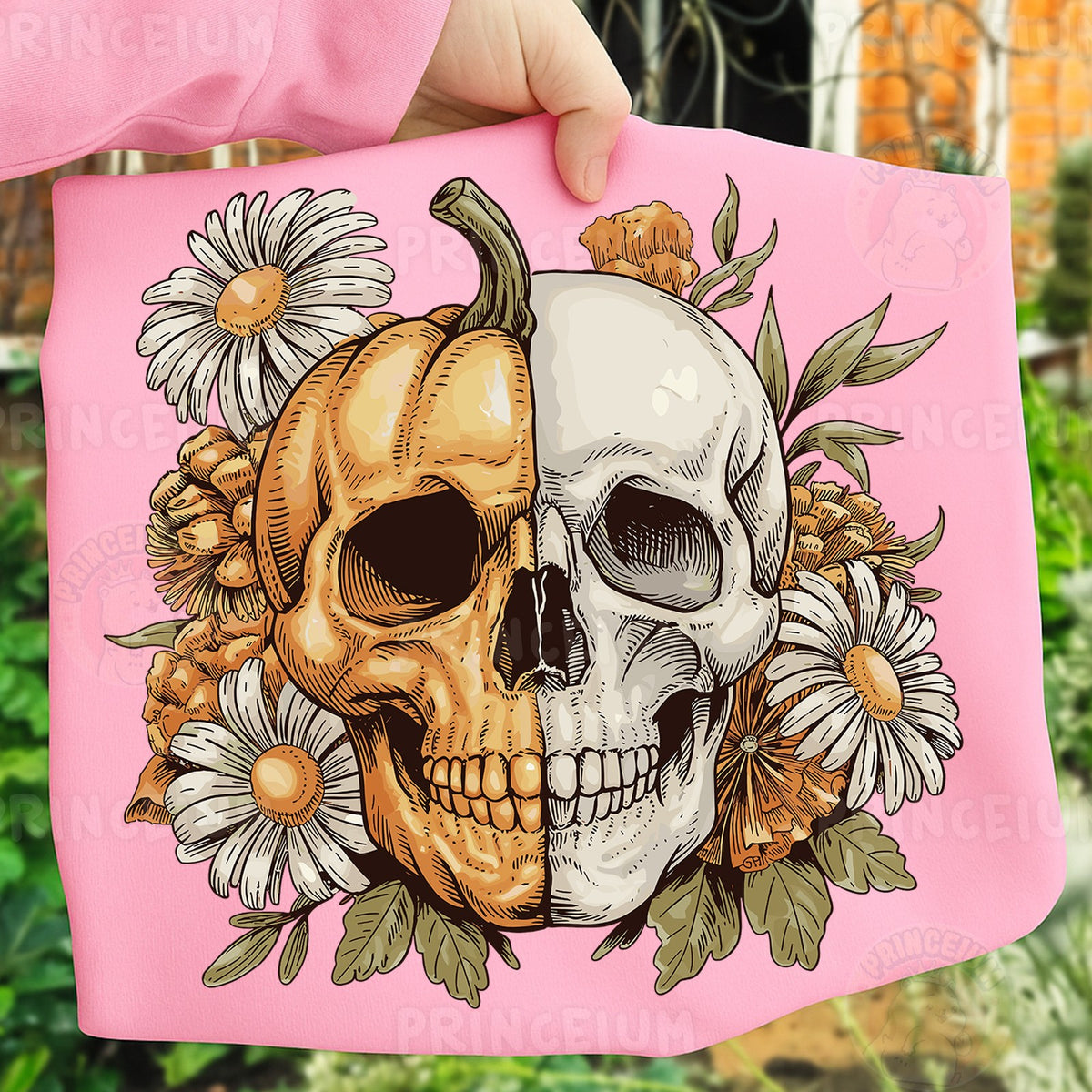 Floral Pumpkin Skull