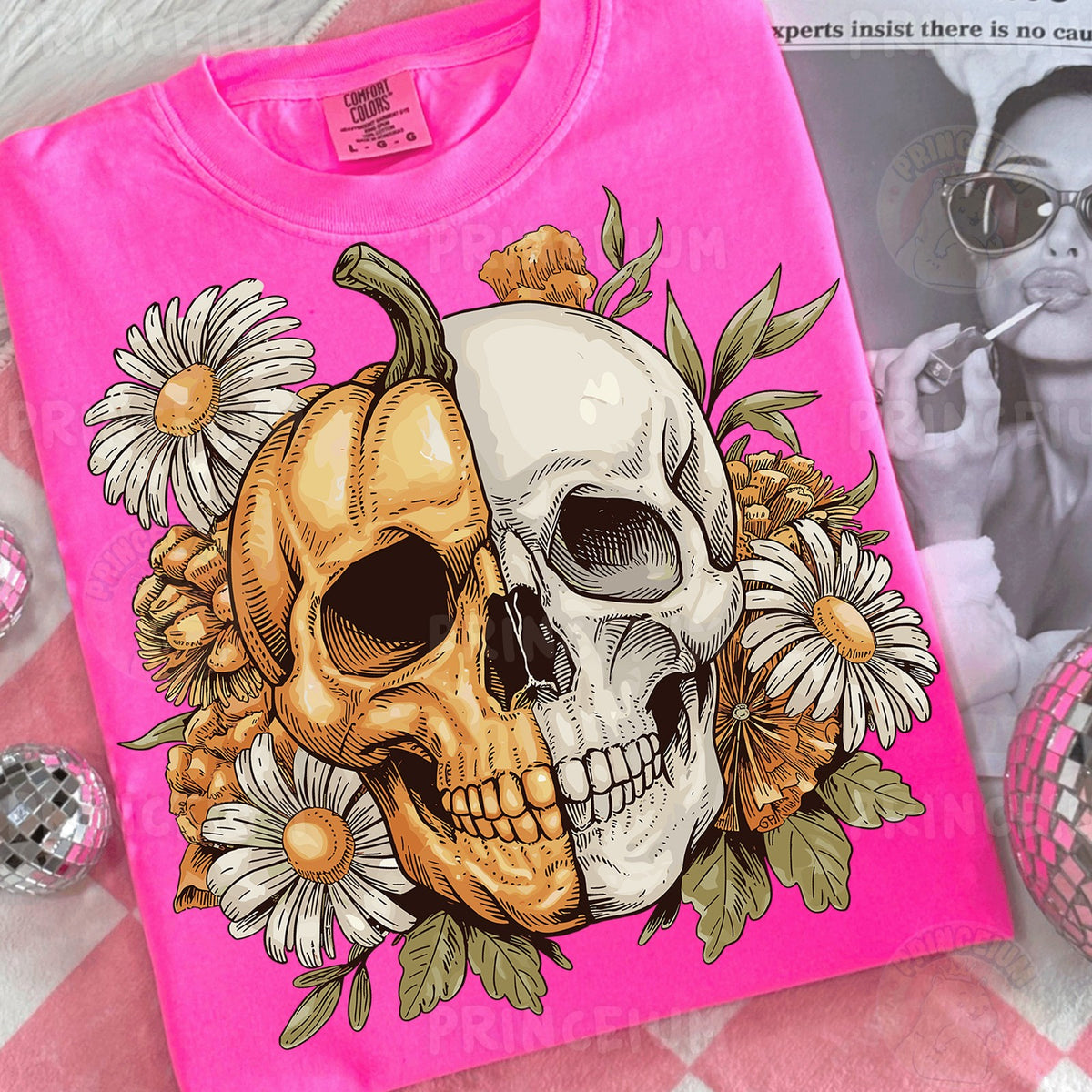Floral Pumpkin Skull