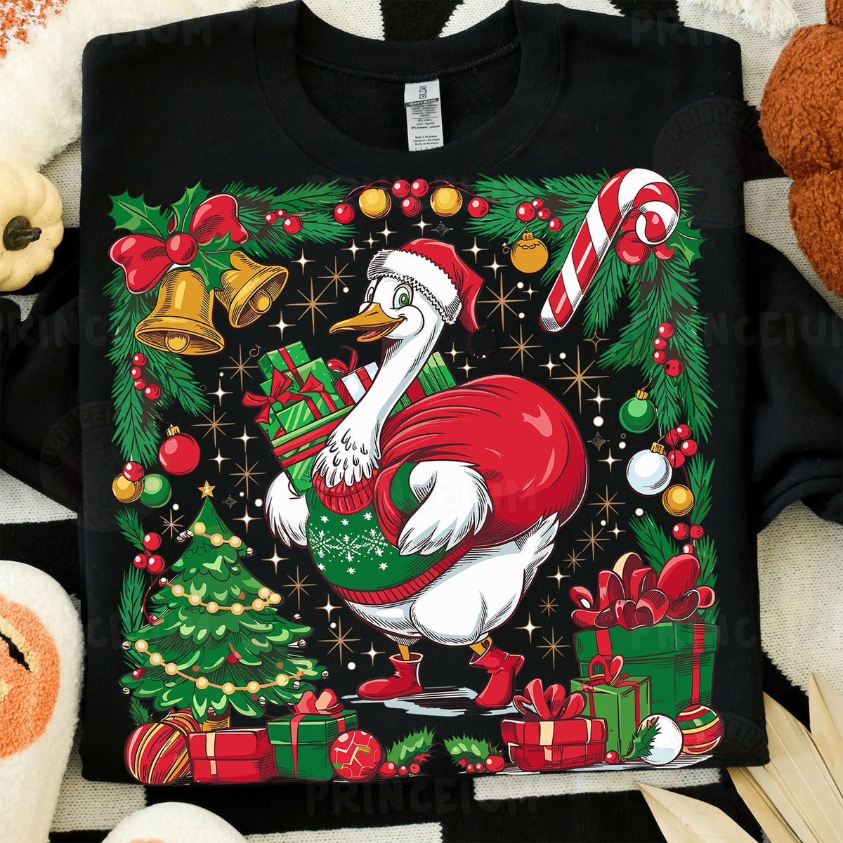 Santa Goose with Gifts