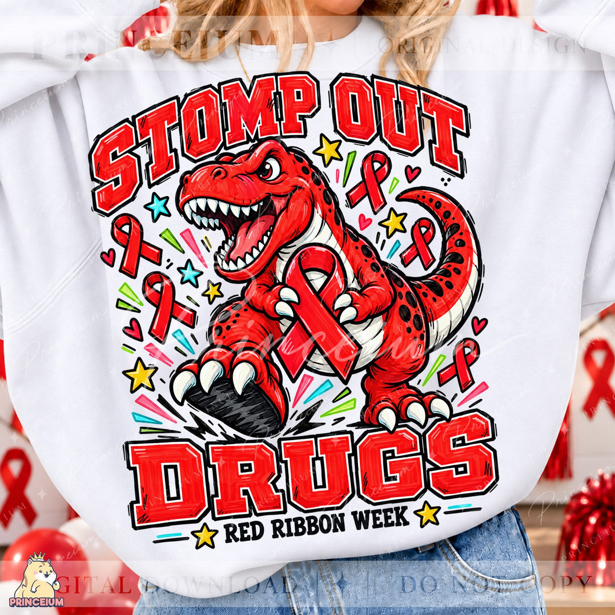 Stomp Out Drugs T-Rex