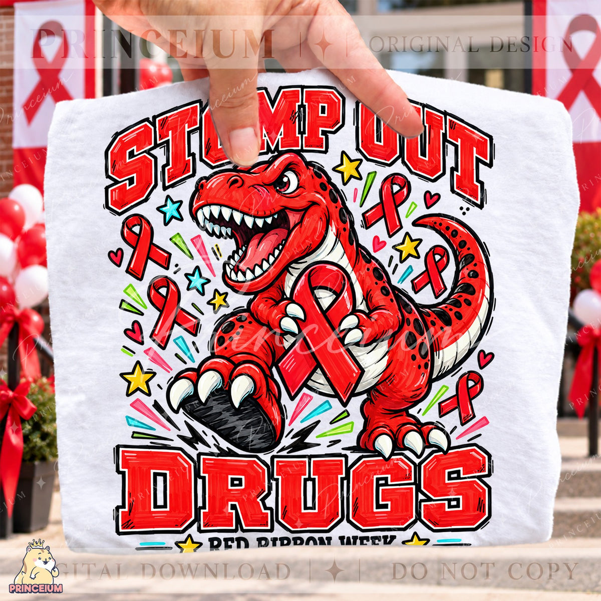 Stomp Out Drugs T-Rex