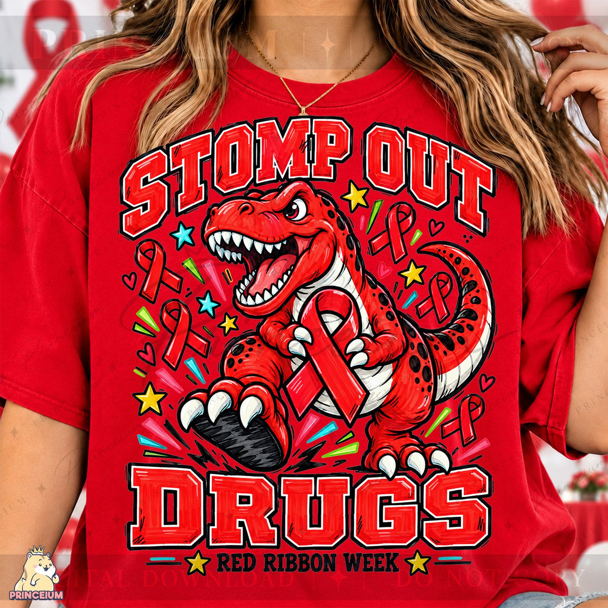 Stomp Out Drugs T-Rex