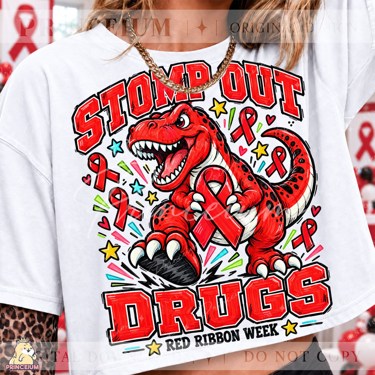 Stomp Out Drugs T-Rex