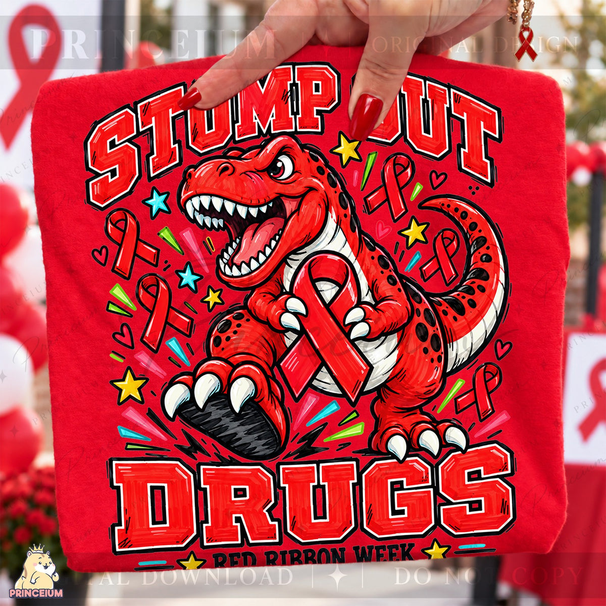 Stomp Out Drugs T-Rex