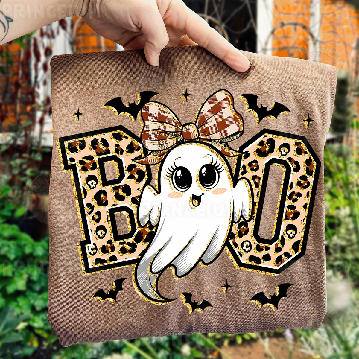Leopard Boo Ghost with Bow