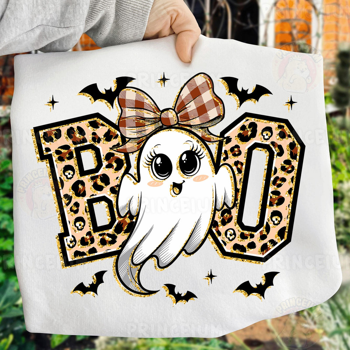 Leopard Boo Ghost with Bow