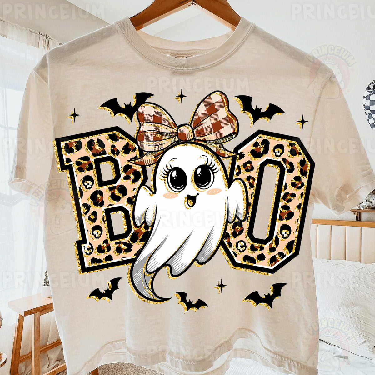 Leopard Boo Ghost with Bow