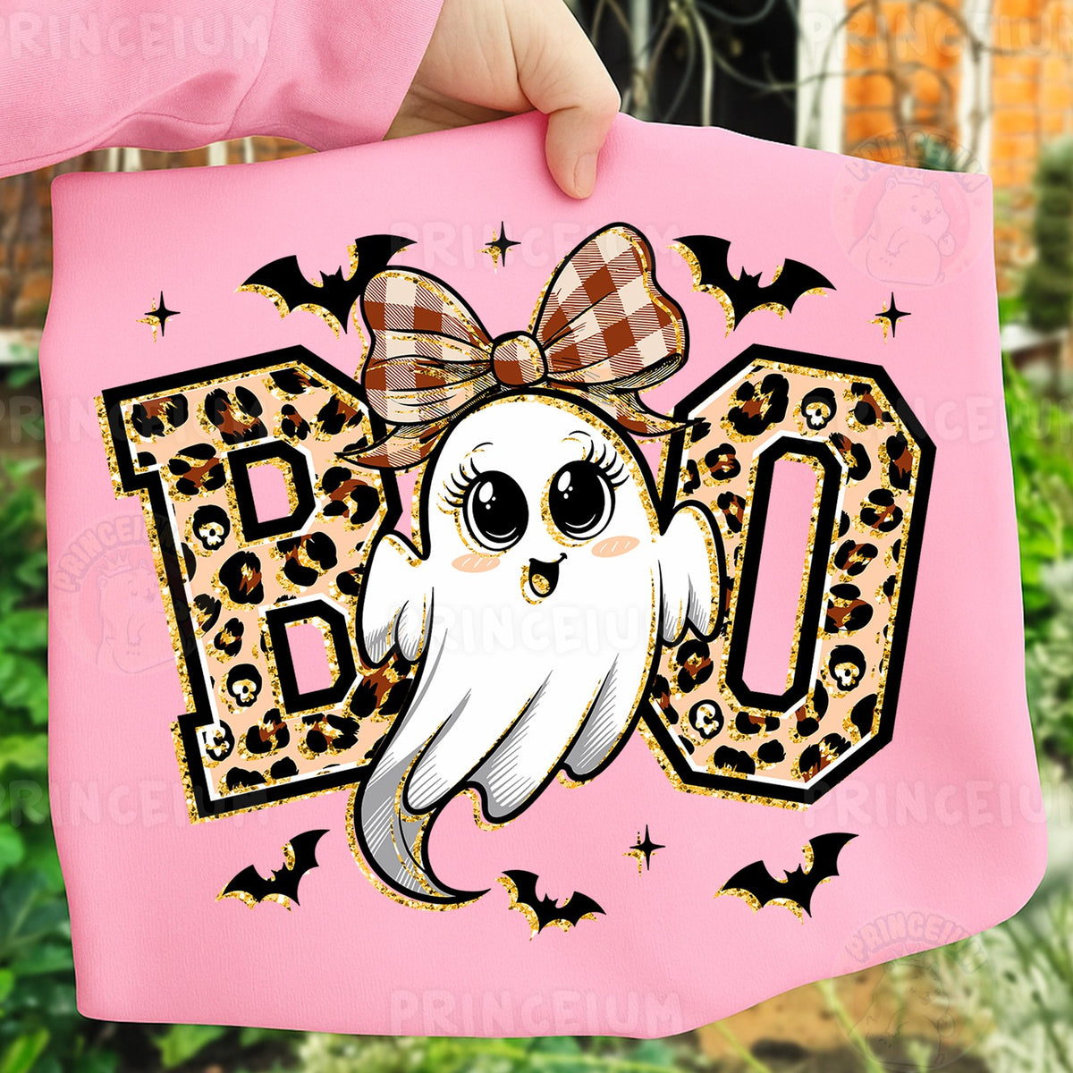 Leopard Boo Ghost with Bow