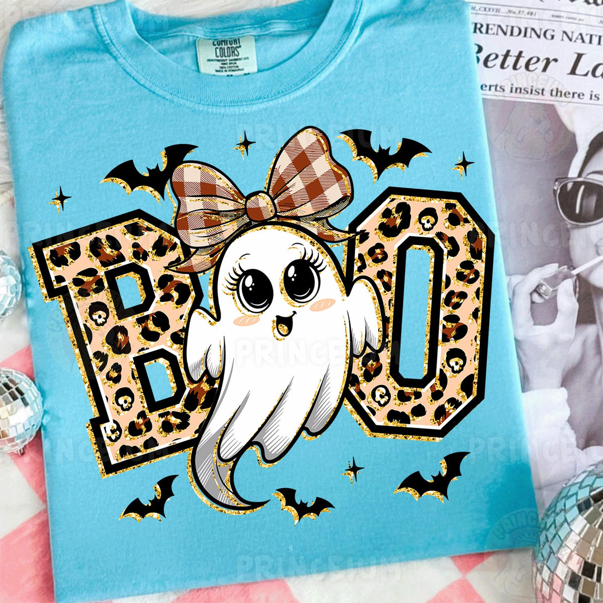 Leopard Boo Ghost with Bow