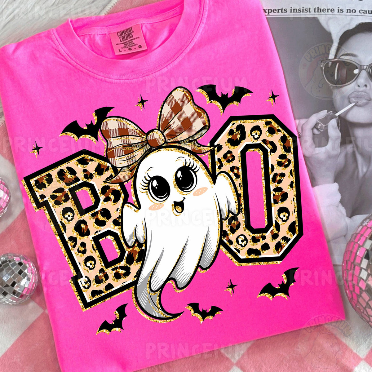 Leopard Boo Ghost with Bow