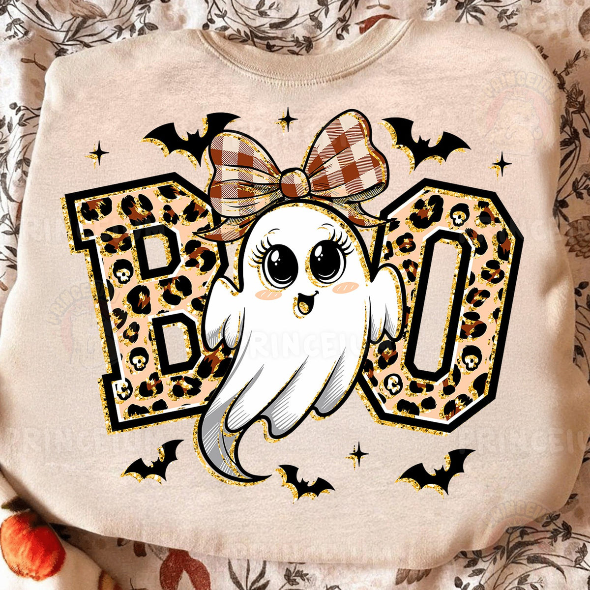 Leopard Boo Ghost with Bow