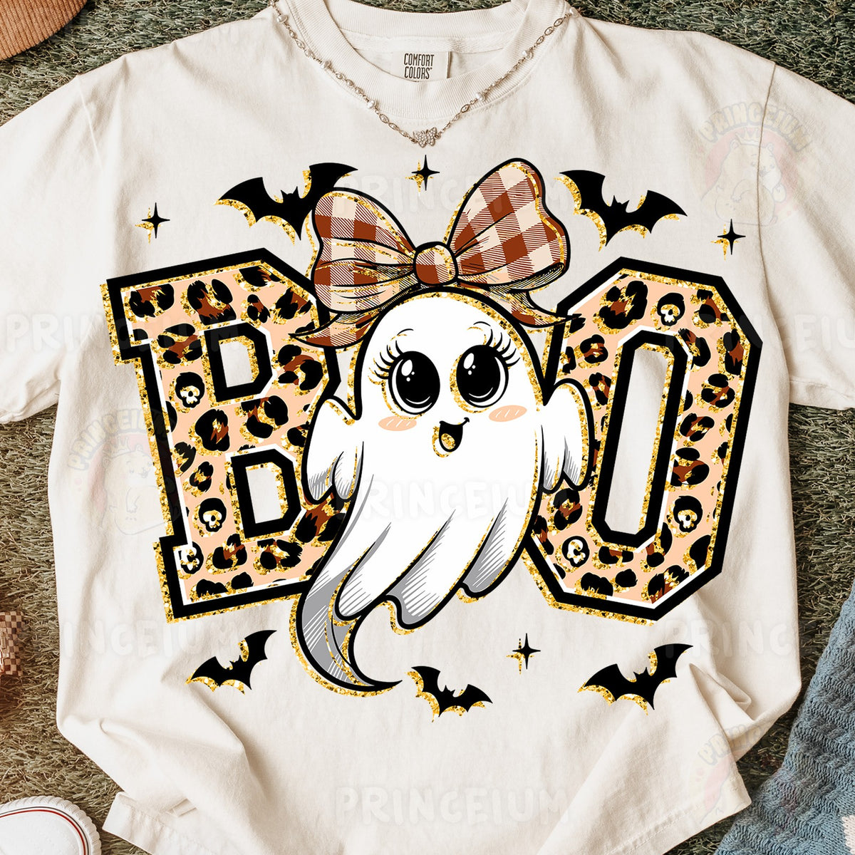 Leopard Boo Ghost with Bow