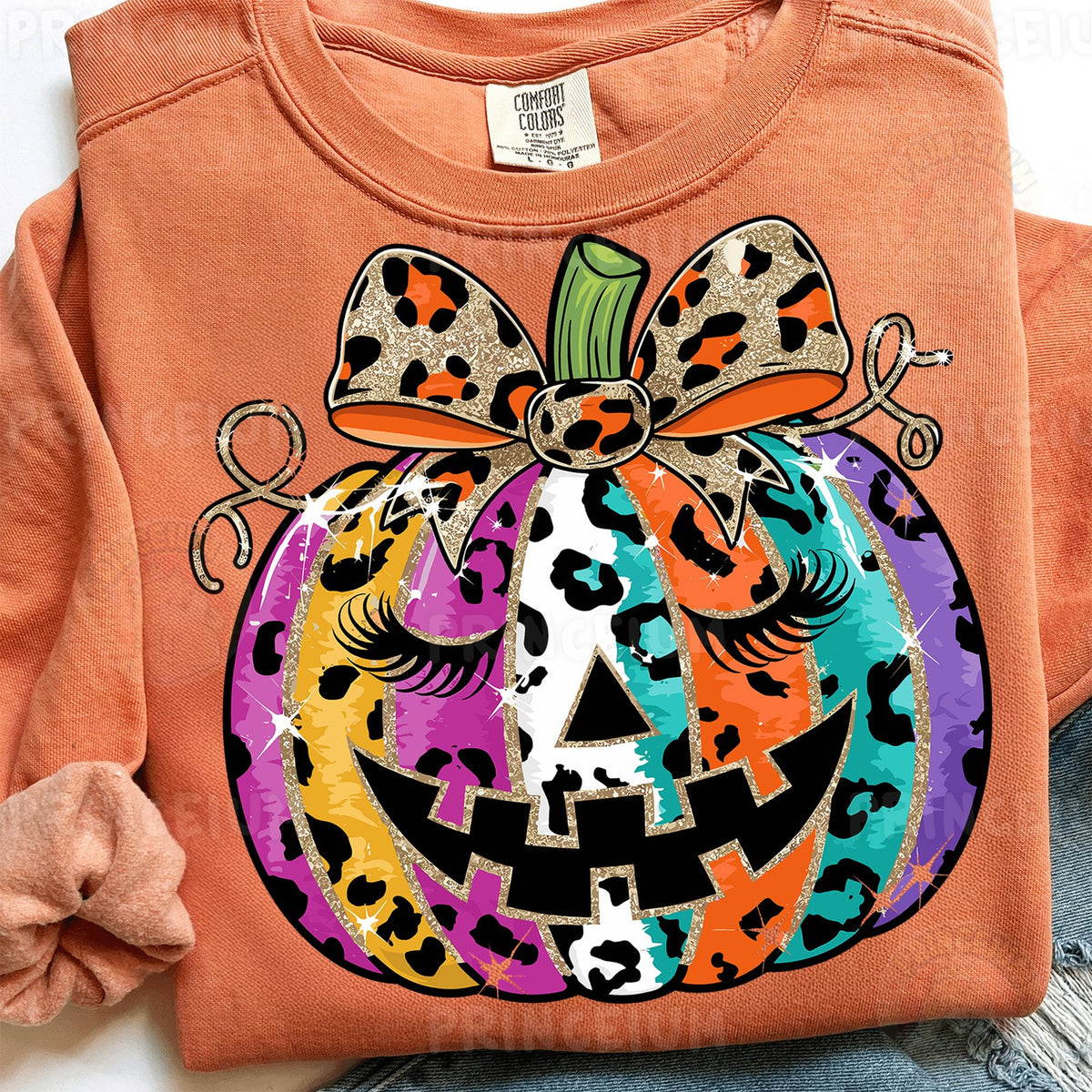Leopard Print Pumpkin Bow