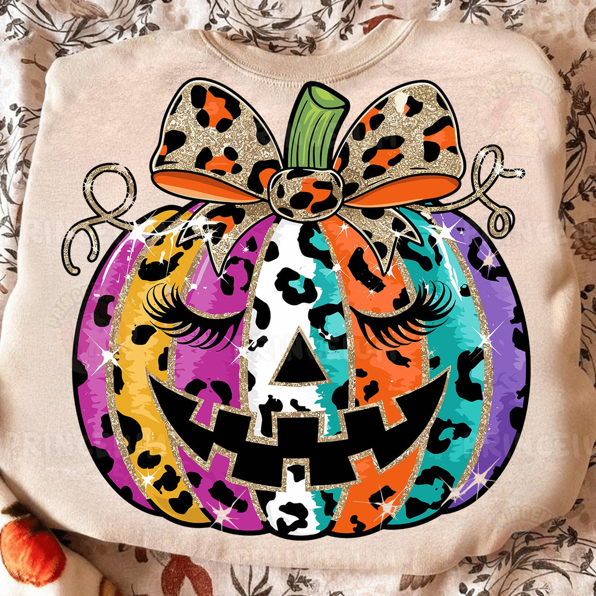 Leopard Print Pumpkin Bow