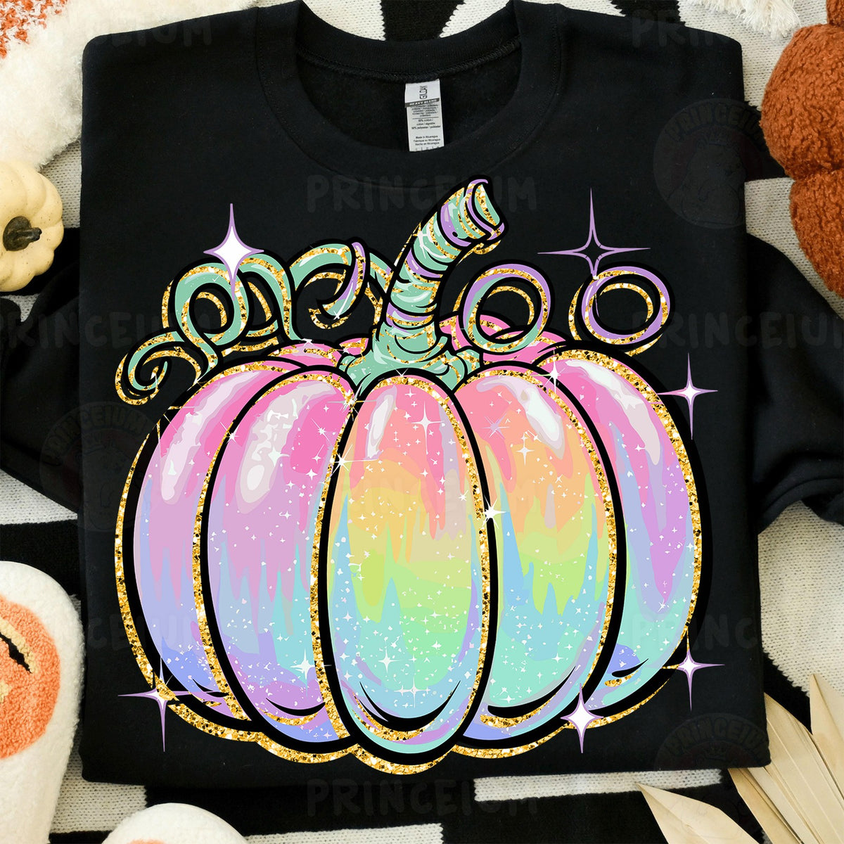 Pastel Rainbow Glitter Pumpkin