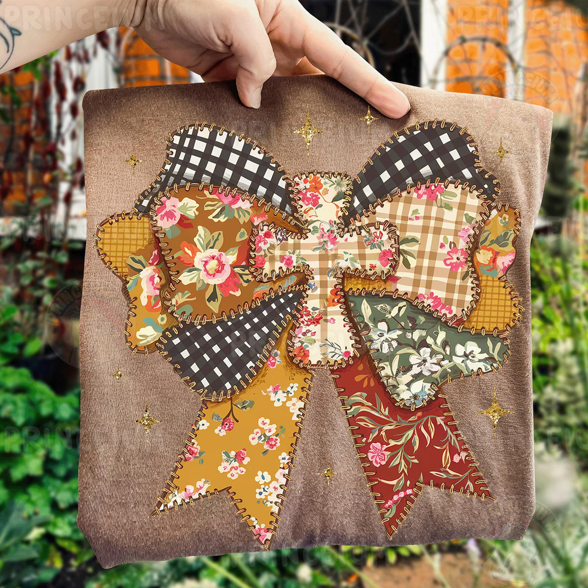 Fall Patchwork Coquette Bow