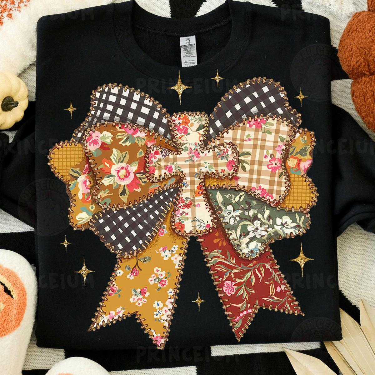 Fall Patchwork Coquette Bow