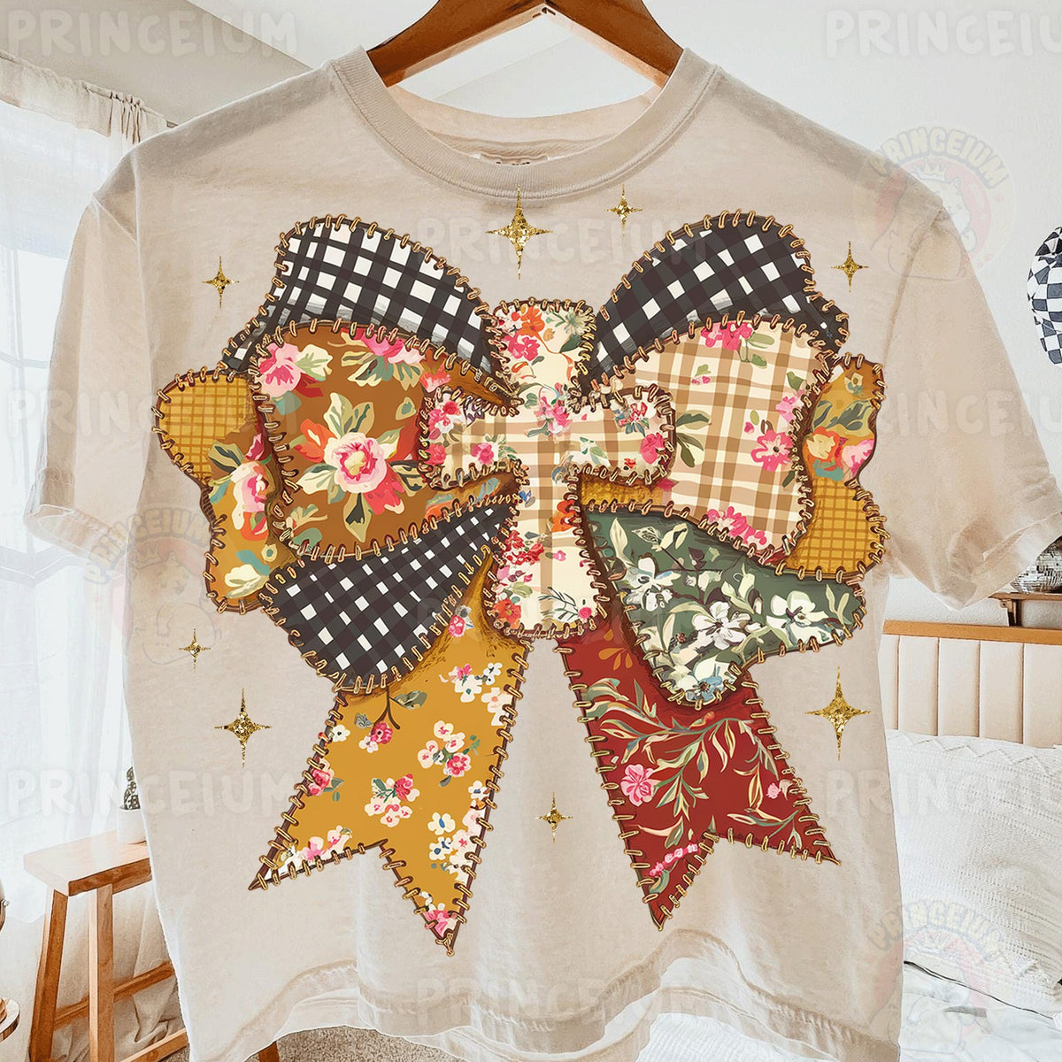 Fall Patchwork Coquette Bow