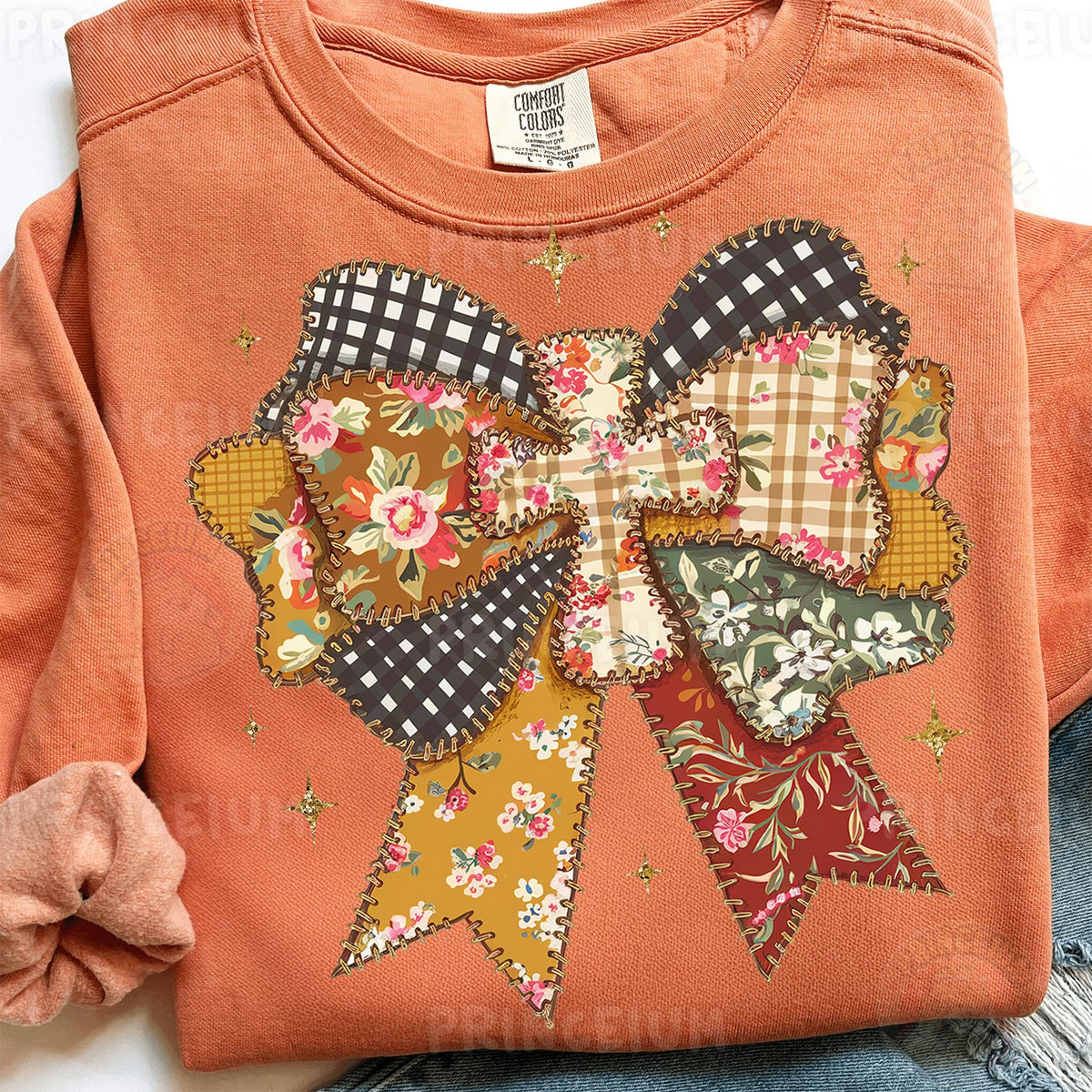 Fall Patchwork Coquette Bow