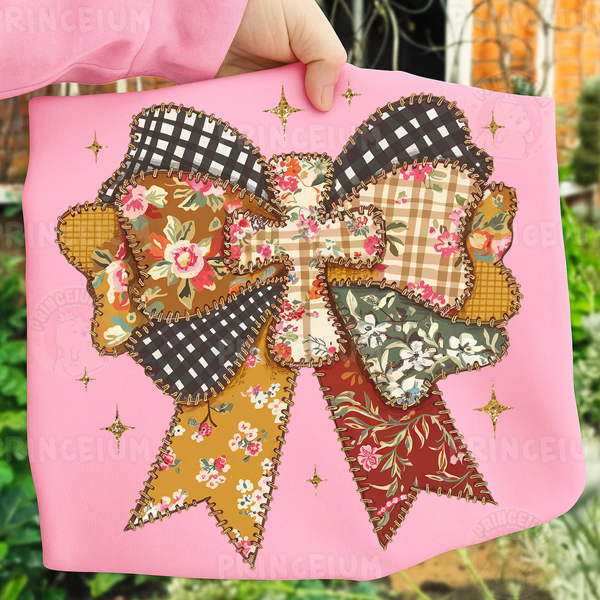 Fall Patchwork Coquette Bow