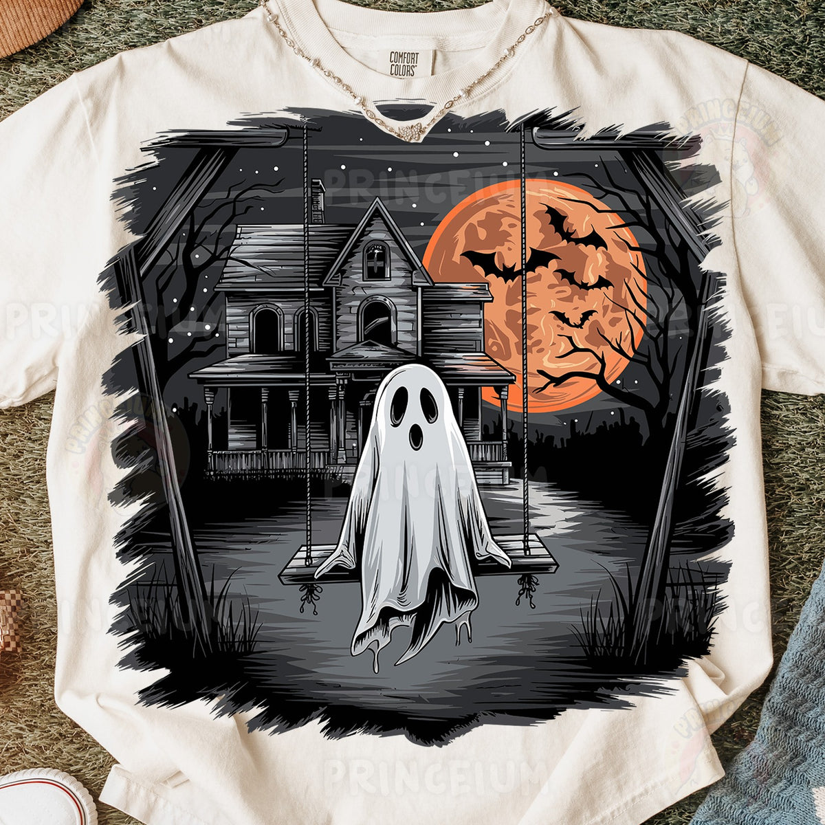 Haunted House Ghost on Swing